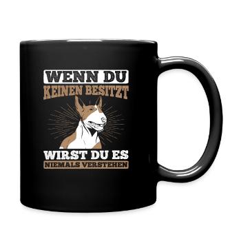 Bullterrier Hunde - Tasse einfarbig - Schwarz - Rechts