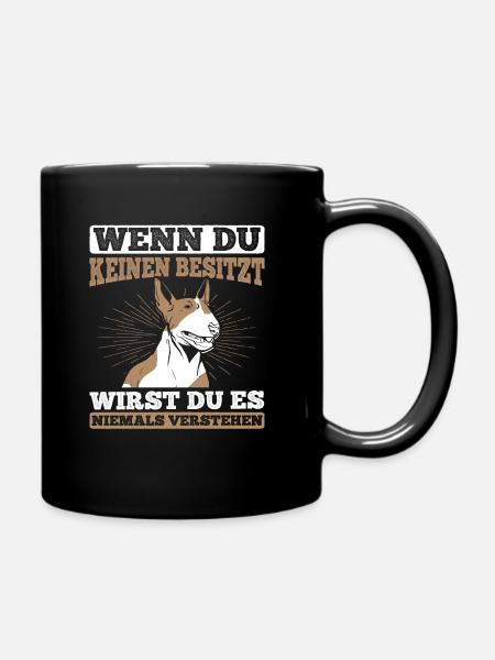 Bullterrier Hunde - Tasse einfarbig - Schwarz