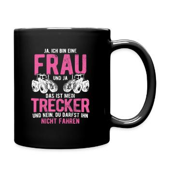 Traktor Bauer - Tasse einfarbig - Schwarz - Rechts