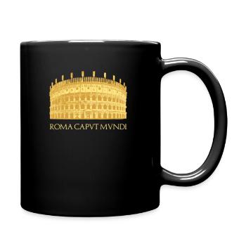 Kolosseum in Rom - Roma Caput Mundi - Tasse einfarbig - Schwarz - Rechts