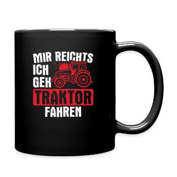 Traktor Landwirtschaft Bauer - Tasse einfarbig - Schwarz - Rechts