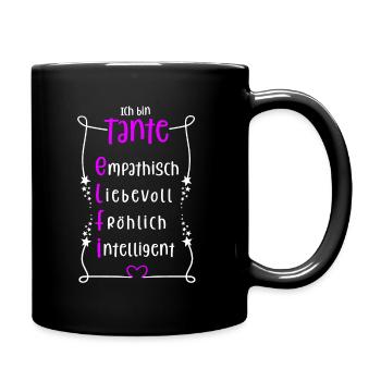 Elfi - beste Tante - Tasse einfarbig - Schwarz - Rechts
