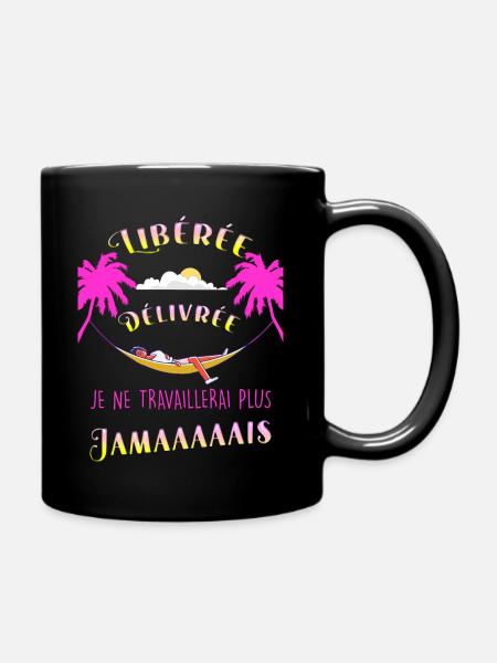 t-shirt femme retraitée liberée delivrée - Mug uni - noir