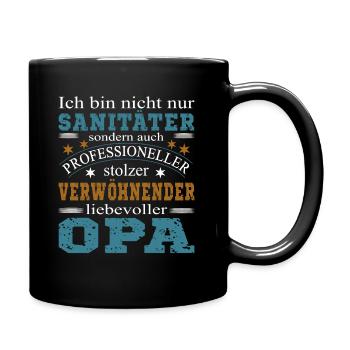 Sanitäter Opa - Tasse einfarbig - Schwarz - Rechts