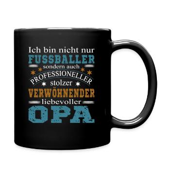 Fußballer Opa - Tasse einfarbig - Schwarz - Rechts