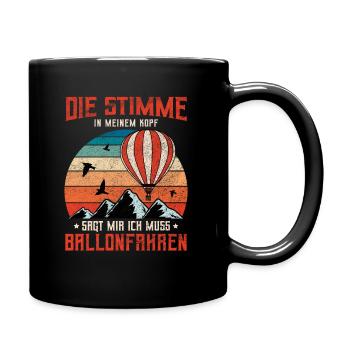 Ballonfahrt Ballonfahrer Ballonflug Ballonfahren - Tasse einfarbig - Schwarz - Rechts