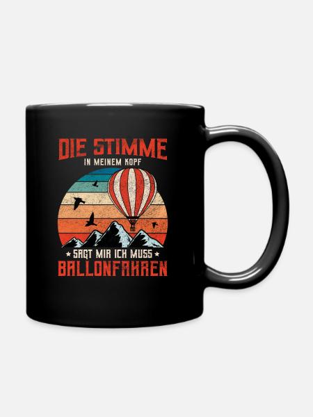 Ballonfahrt Ballonfahrer Ballonflug Ballonfahren - Tasse einfarbig - Schwarz