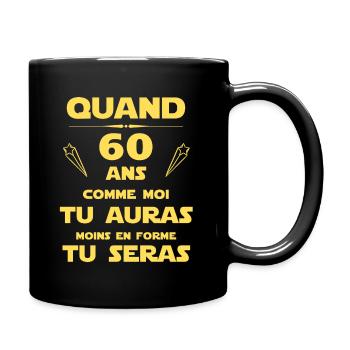 60 ans anniversaire humour - Mug uni - noir - Droite
