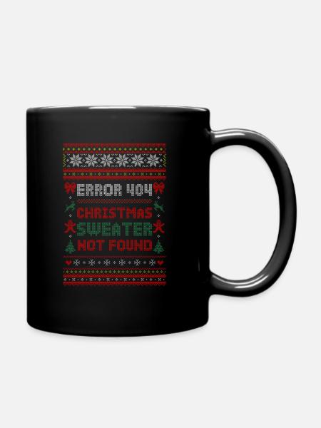 Error 404 - Christmas Sweater not found - Tasse einfarbig - Schwarz
