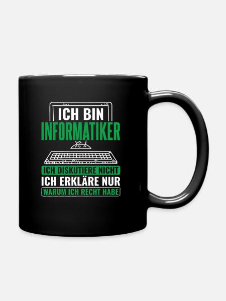 Informatik Informatiker Programmierer - Tasse einfarbig - Schwarz