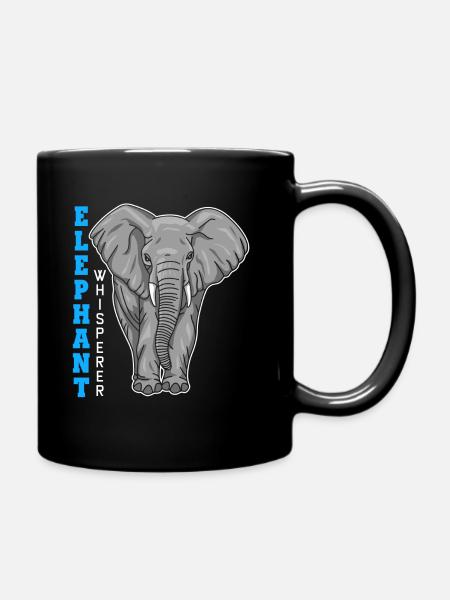 Elephant Elephant Whisperer - Full Colour Mug - black