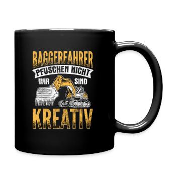 Wir Sind Kreativ Baggerfahrer Bagger - Tasse einfarbig - Schwarz - Rechts