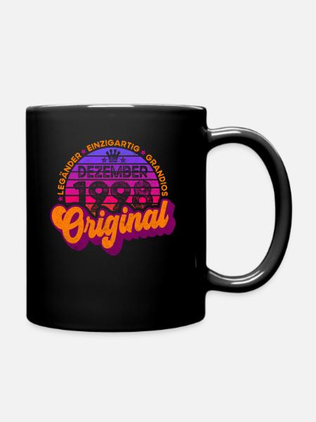 geboren Dezember 1998 Geburtstags Retro Design - Tasse einfarbig - Schwarz