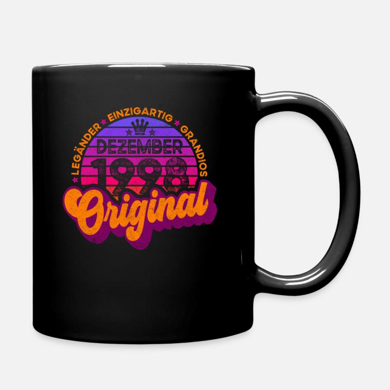 geboren Dezember 1998 Geburtstags Retro Design - Tasse einfarbig - Schwarz