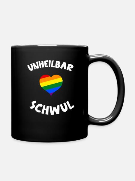 Schwul Schwule Homosexualität Toleranz Spruch - Tasse einfarbig - Schwarz