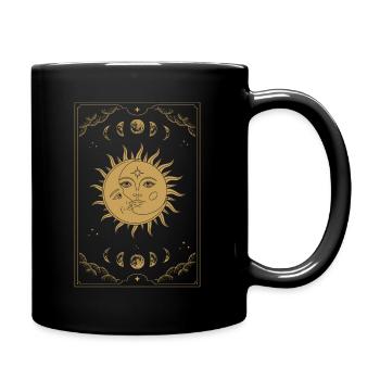 Aesthetic Tarot Sun Witch Sun Moon - Full Colour Mug - black - Right