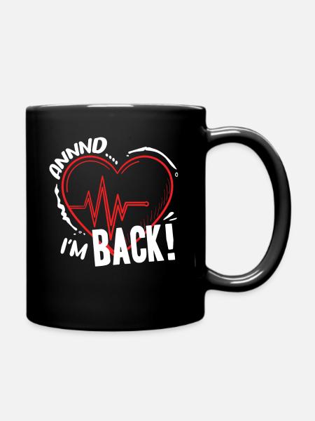 Herzinfarkt Überlebender - Tasse einfarbig - Schwarz