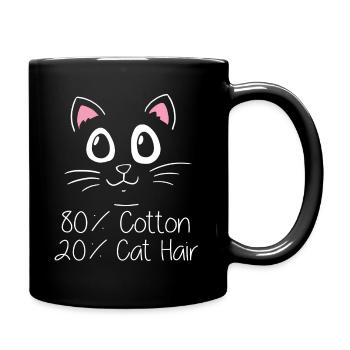 80% Baumwolle, 20% Katzenhaare - Tasse einfarbig - Schwarz - Rechts