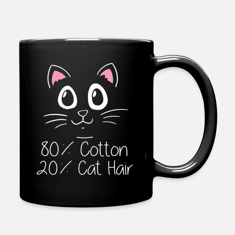 80% Baumwolle, 20% Katzenhaare - Tasse einfarbig - Schwarz