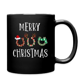 Horselover, Chevaux Noël, Fers à cheval - Mug uni - noir - Droite