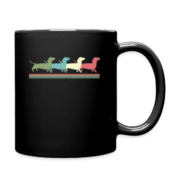 Dackelmama, Wiener Hund, Dackel - Tasse einfarbig - Schwarz - Rechts