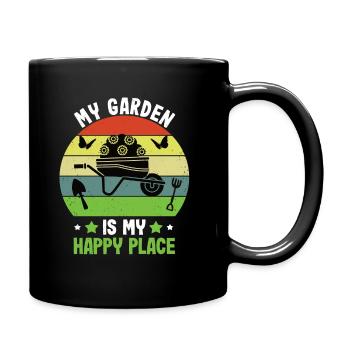 My garden is my happy place - Garten Gartenarbeit - Tasse einfarbig - Schwarz - Rechts
