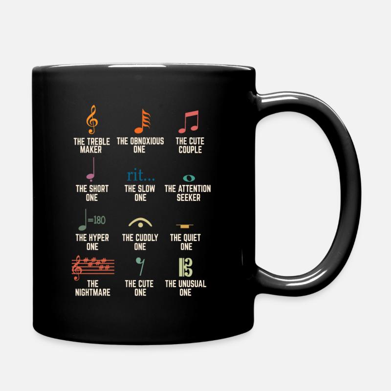 Musiknoten, Musiker - Tasse einfarbig - Schwarz