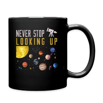 Système solaire, télescope, observation des étoiles - Mug uni - noir - Droite