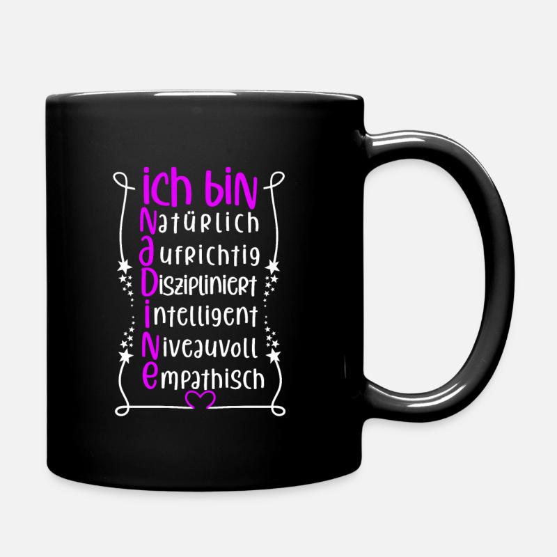 Für den besten Menschen - Ich bin Nadine - Tasse einfarbig - Schwarz