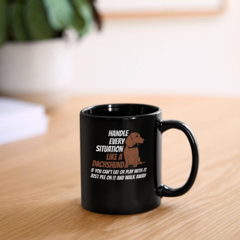 Griff-Situation Wie Ein Dackel Tasse einfarbig