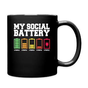 Meine Soziale Batterie Ist Niedrig - Tasse einfarbig - Schwarz - Rechts