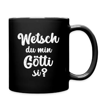 Götti demande aux parrains de demander à la Suisse Lichtenstei - Mug uni - noir - Droite