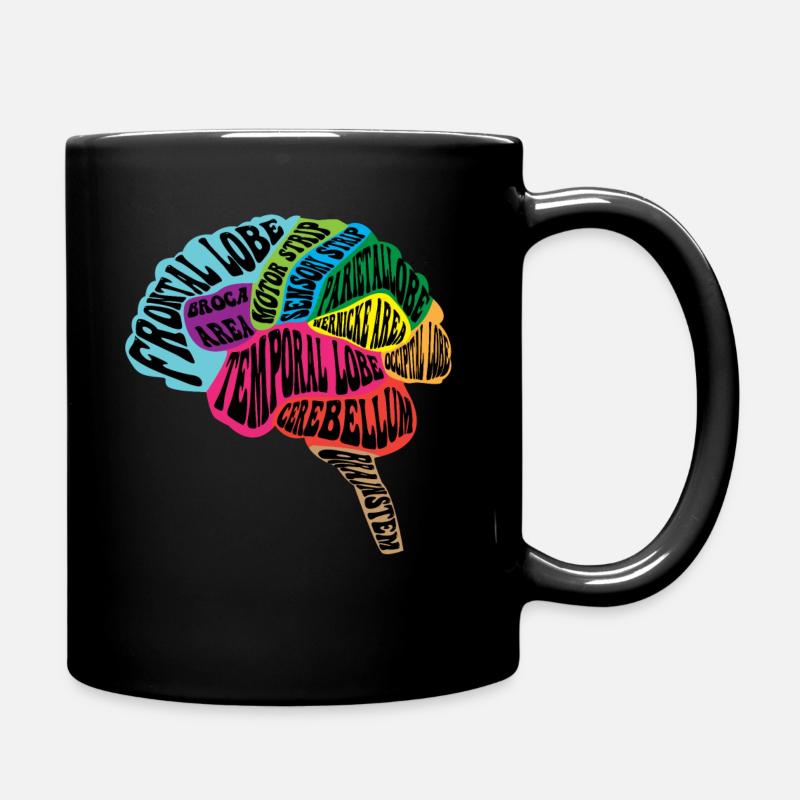 Neurologe Gehirnkarte - Tasse einfarbig - Schwarz