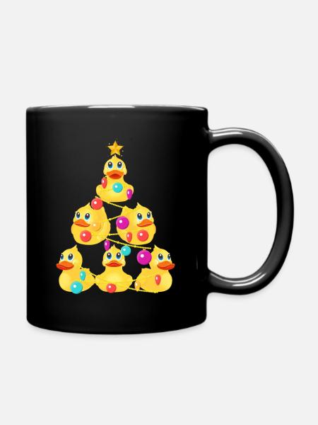 Rubber Duck Christmas Tree - Full Colour Mug - black
