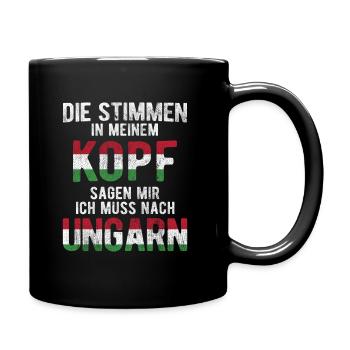 Ungarn Flagge - Tasse einfarbig - Schwarz - Rechts