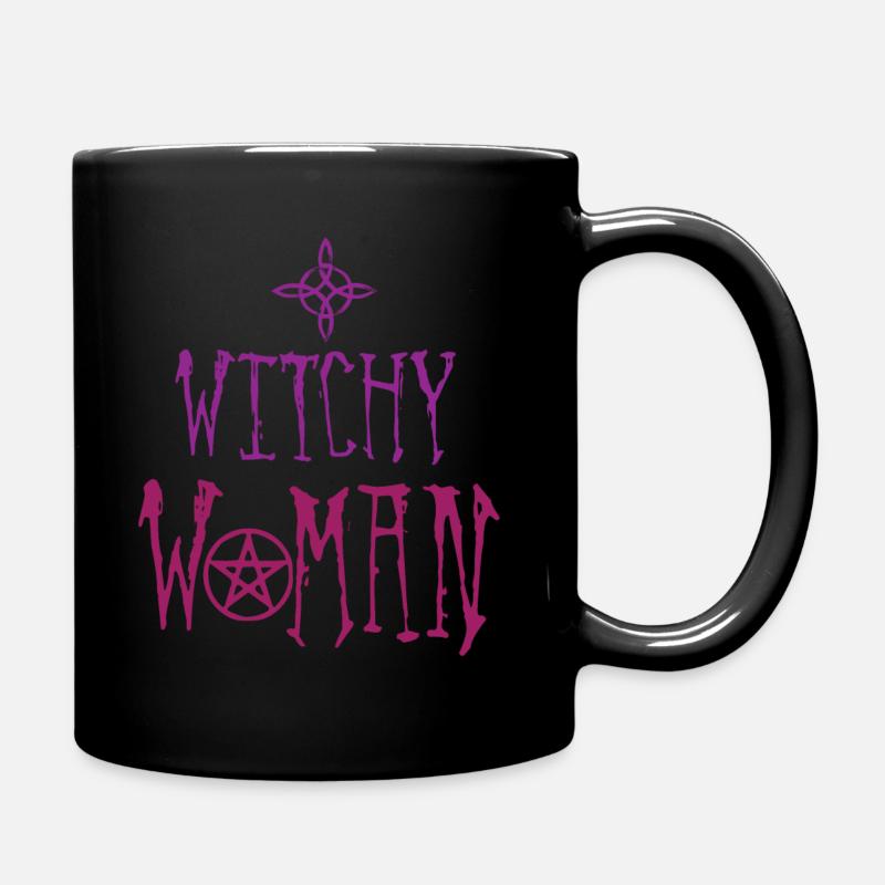 Hexenfrau, Hexerei, Wicca - Tasse einfarbig - Schwarz