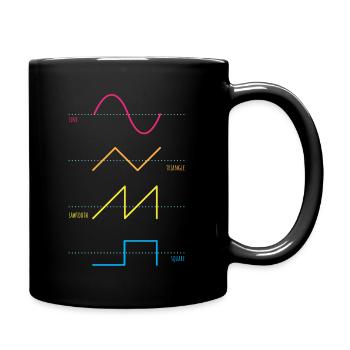 Synthesizer Audiowaves Analog Digital - Tasse einfarbig - Schwarz - Rechts