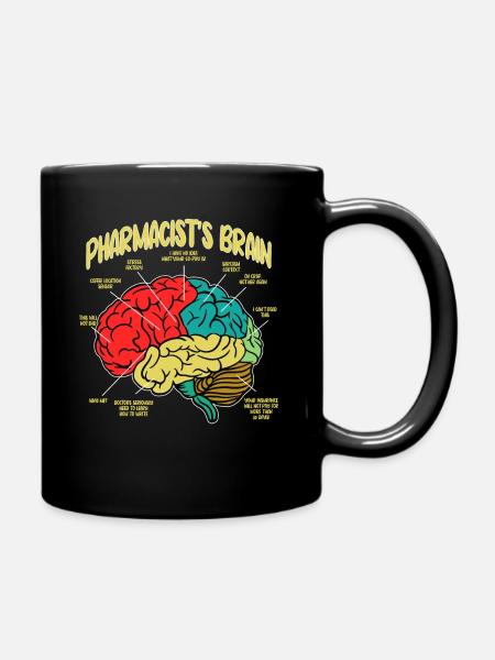 Pharmacist Brain Pharmacist Technician - Full Colour Mug - black