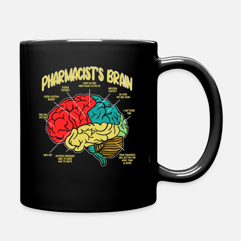 Pharmacist Brain Pharmacist Technician - Full Colour Mug - black