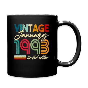 Millésime né janvier 1993 Anniversaire Année 1993 - Mug uni - noir - Droite