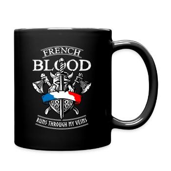 French Blood Flows Through My Veins - Full Colour Mug - black - Right