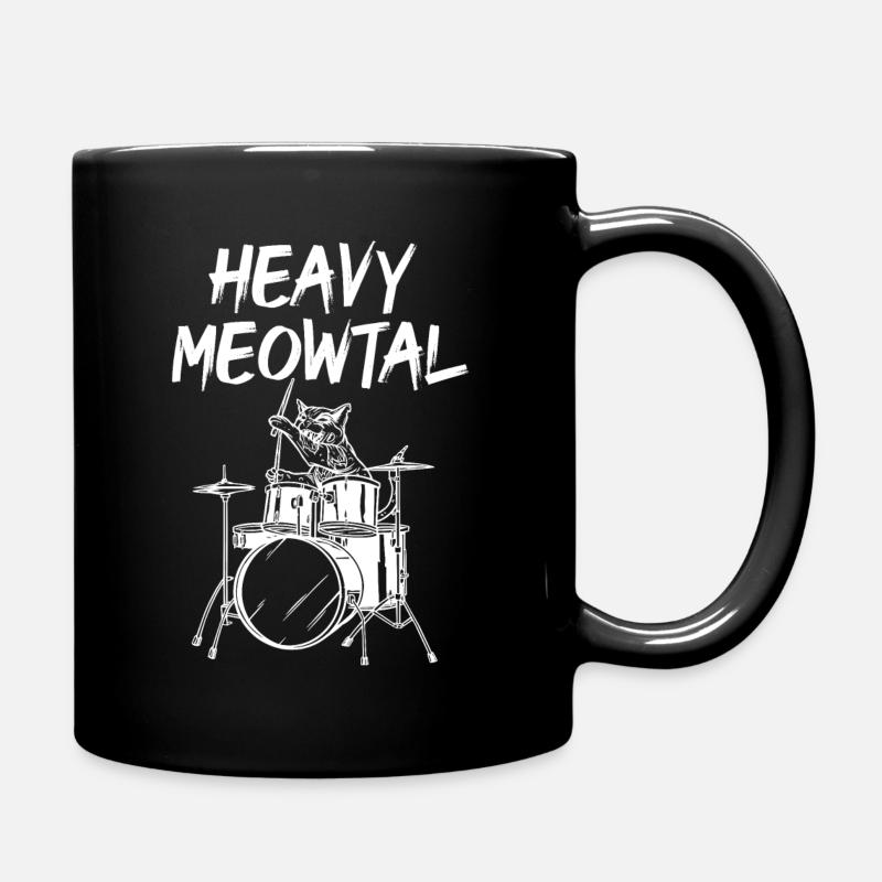 Heavy Meowtal Batteur Chat - Mug uni - noir