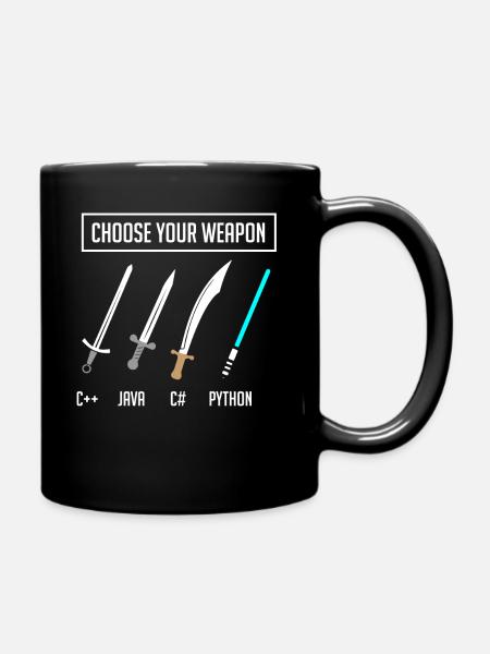 Python-Programmierung, Programmierer Python-Code - Tasse einfarbig - Schwarz