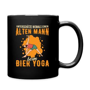 Yoga Meditieren Sport Fitness Bier Yoga - Tasse einfarbig - Schwarz - Rechts