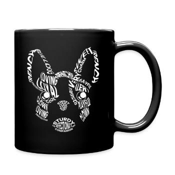 Französische Bulldogge, Bulldogge, Doglover - Tasse einfarbig - Schwarz - Rechts