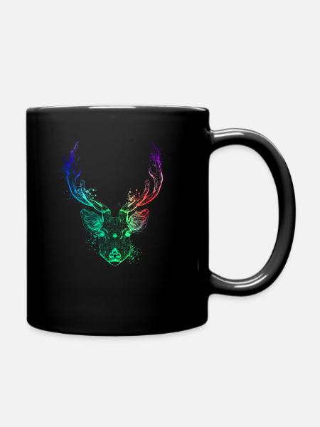 Tête de cerf colorée - Mug uni - noir
