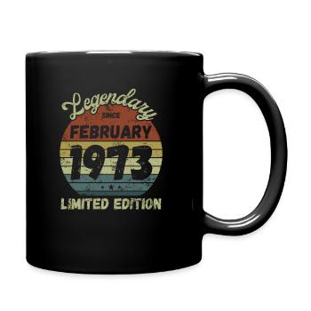 Legendary since February 1973 - Geburtstag - Tasse einfarbig - Schwarz - Rechts