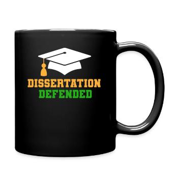 Dissertation Verteidigt - Tasse einfarbig - Schwarz - Rechts