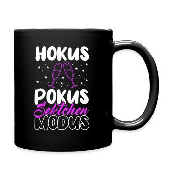 Hokus Pokus Sektchen Modus , Sekt - Tasse einfarbig - Schwarz - Rechts
