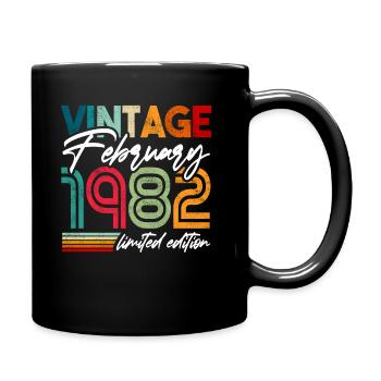 Anniversaire Février 1982 Vintage Retro Colors - Mug uni - noir - Droite
